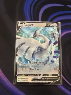 Pokemon TCG Lugia v SWSH301 Holo Black Star Promo Card - Image 1
