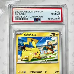 Pikachu 120/SV-P PSA 10 Gym Event Campaign Promo Pokemon Card 2023 - Image 2