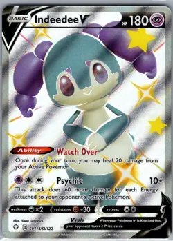 Indeedee V SV114/SV122 Shining Fates: Shiny Vault - Pokemon Card - NM - Image 1