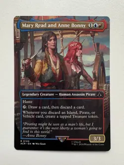 Mary Read and Anne Bonny Borderless MTG Magic the Gathering Card NM Mint ACR - Image 1