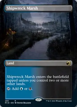 Shipwreck Marsh (Borderless) -Foil Light Play MTG Innistrad: Midnight Hunt - Image 1