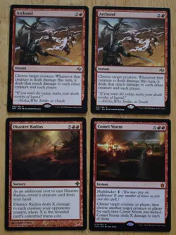 MTG 4x Rare Red Instant ARCHBOND, DISASTER RADIUS & COMET STORM - Image 1