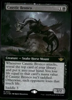 1x Foil Caustic Bronco (Extended Art) - Outlaws of Thunder Junction - NM - MTG - Image 1