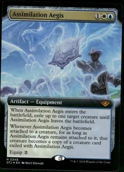 1x Foil Assimilation Aegis (Extended Art) - Outlaws - NM - MTG - Image 1