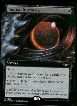 1x Foil Insatiable Avarice (Extended Art) - Outlaws - NM - MTG - Image 1