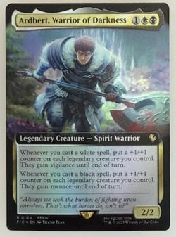 MTG: Ardbert, Warrior of Darkness (Extended Art): Commander: Final Fantasy Foil - Image 1