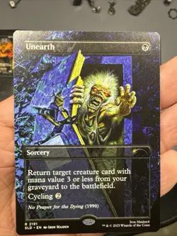 MTG Unearth (2191) *Non-Foil* Borderless Secret Lair: Iron Maiden MT/NM - Image 1