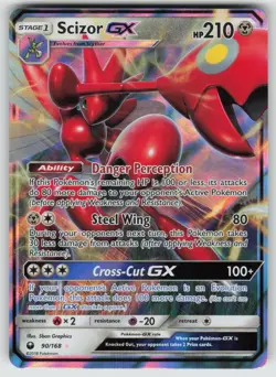 Scizor GX 90/168 Holo GX Rare Celestial Storm Pokemon Holo Near Mint - Image 1