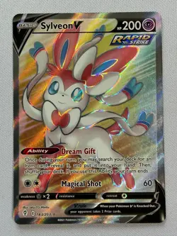 Pokemon Sylveon V Ultra Rare Full Art Holo Evolving Skies 183/203 - Image 1