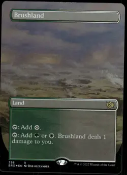 1x Foil Brushland (Borderless) - The Brothers' War - NM - MTG - Image 1