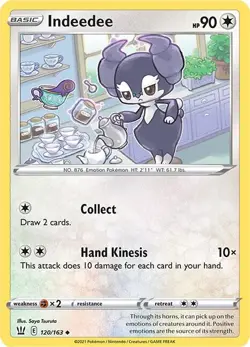 Indeedee 120/163 Reverse Holo Uncommon Pokemon SWSH05: Battle Styles NM - Image 1