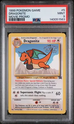 1999 POKEMON GAME MOVIE PROMO #5 DRAGONITE PSA 9 - Image 1