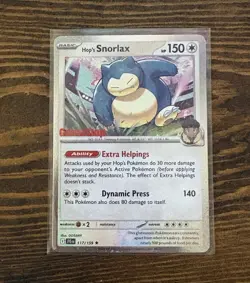 Pokemon TCG Hop's Snorlax 117/159 JTG GameStop Promo - Image 1