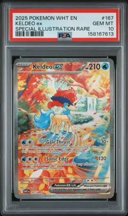 2025 POKEMON WHT EN-WHITE FLARE #167 KELDEO ex SPECIAL ILLUSTRATION RARE - Image 1