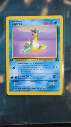 Lapras 25/62 Rare Fossil Pokemon 1st Edition MP - Image 1