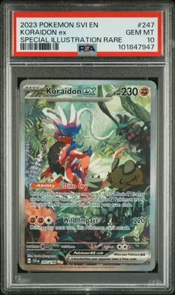 2023 POKEMON EN SVI #247 KORAIDON ex SPECIAL ILLUSTRATION RARE PSA 10 - Image 1