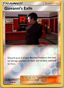 Giovanni's Exile 57/68 Uncommon Hidden Fates Pokemon Reverse Holo Near Mint - Image 1