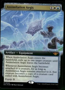 1x Foil Assimilation Aegis (Extended Art) - Outlaws - NM - MTG - Image 1