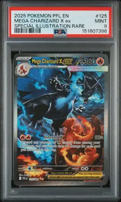 Mega Charizard X EX 125/094 Special Illustration Rare Phantasmal Flames PSA 9 - Image 1