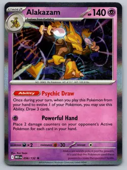 ALAKAZAM 056/132 HOLO R POKEMON MEGA EVOLUTION NM/M - Image 1