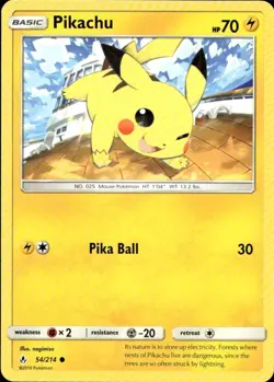 Pikachu 54/214 C Unbroken Bonds Pokemon NM/M - Image 1