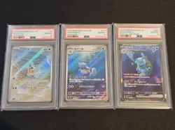SEQ PSA 10 Squirtle Wartortle Blastoise 202/165 Set Pokemon Card 151 Japanese - Image 1