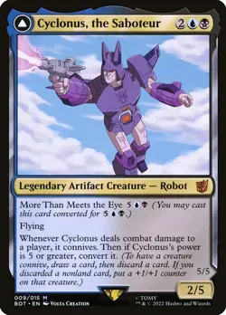 Cyclonus, the Saboteur // Cyclonus, Cybertronian Fighter Foil Transformers 9 NM - Image 1
