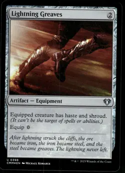 1x Foil Lightning Greaves - Commander Masters - NM - MTG - Image 1