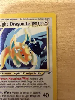 2002 Pokemon Neo Destiny 1st Edition 14 Light Dragonite Holo - Image 2