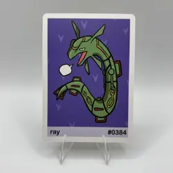 Pookiemoot Gen 3 - Ray (Rayquaza) #0384 - Pokemon Fan Art Non TCG - Image 1