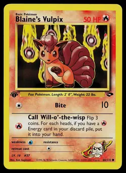 Pokemon Card - Blaine's Vulpix Gym Challenge 66/132 Common 1st Edition - Image 1