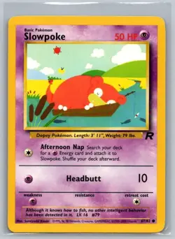 Slowpoke 67/82 Common Team Rocket Pokemon Unlimited Lightly Played - Image 1