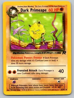 Dark Primeape 43/82 Uncommon Team Rocket Pokemon Unlimited Lightly Played - Image 1