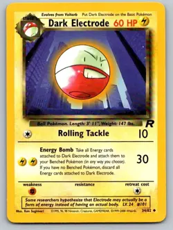 Dark Electrode 34/82 Uncommon Team Rocket Pokemon Unlimited Lightly Played - Image 1