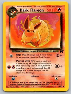 Dark Flareon 35/82 Uncommon Team Rocket Pokemon Unlimited Lightly Played - Image 1