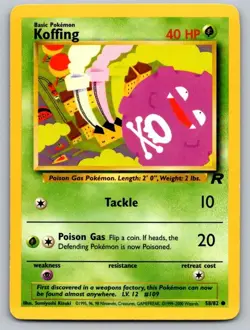 Koffing 58/82 Common Team Rocket Pokemon Unlimited Lightly Played - Image 1