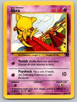 Abra 49/82 Common Team Rocket Pokemon Unlimited Lightly Played - Image 1