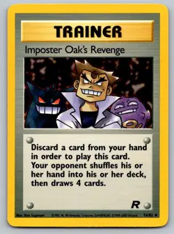 Imposter Oak's Revenge 76/82 Uncommon Team Rocket Pokemon Unlimited LP - Image 1