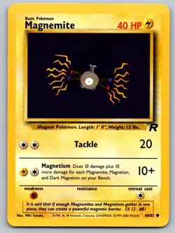 Magnemite 60/82 Common Team Rocket Pokemon Unlimited Lightly Played - Image 1