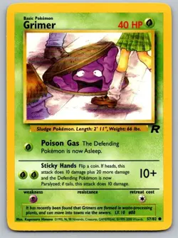 Grimer 57/82 Common Team Rocket Pokemon Unlimited Lightly Played - Image 1
