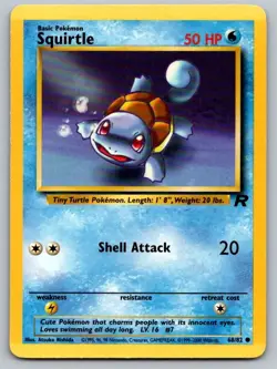 Squirtle 68/82 Common Team Rocket Pokemon Unlimited Moderately Played - Image 1