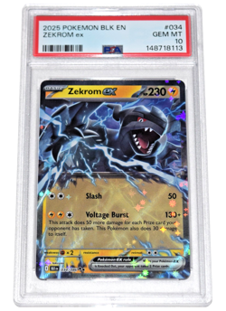 Pokemon Black Bolt ~ ZEKROM ex ~ PSA 10 ~ Double Rare 034/086 - Image 1