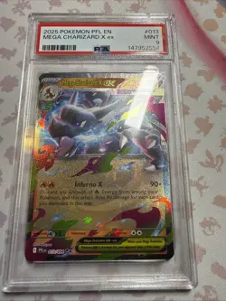 2025 POKEMON PFL EN #013 MEGA CHARIZARD X EX PSA 9 - Image 1