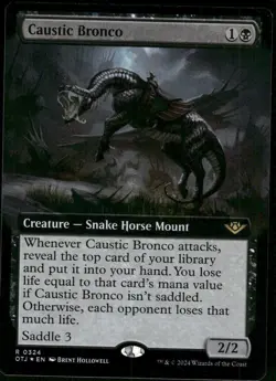 1x Foil Caustic Bronco (Extended Art) - Outlaws of Thunder Junction - NM - MTG - Image 1