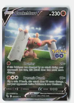 Conkeldurr V (Alternate Full Art) Ultra Rare Holo Pokemon GO 074/078 NM - Image 1