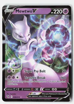 Mewtwo V Ultra Rare Holo Pokemon GO 030/078 NM - Image 1