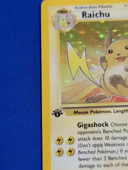 1999 Pokemon TCG Raichu Base Set 14/102 Holo 1st Edition Fossil Holo Rare - Image 4