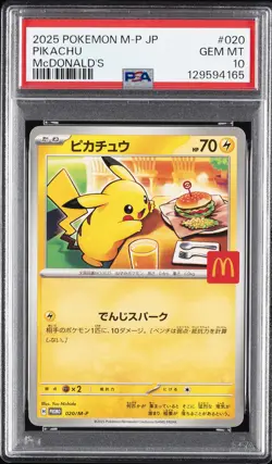 2025 POKEMON JAPANESE M-P PROMO MCDONALD'S #020 PIKACHU PSA 10 - Image 1
