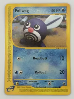 Pokemon Card - Poliwag Expedition Base Set 125/165 Common - Image 1