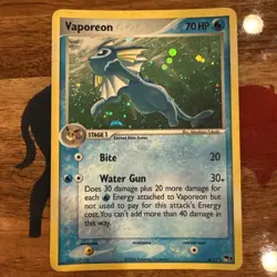 Pokemon Vaporeon POP Series 3 Rare Holo Card 006/017 2006 English LP - Image 1